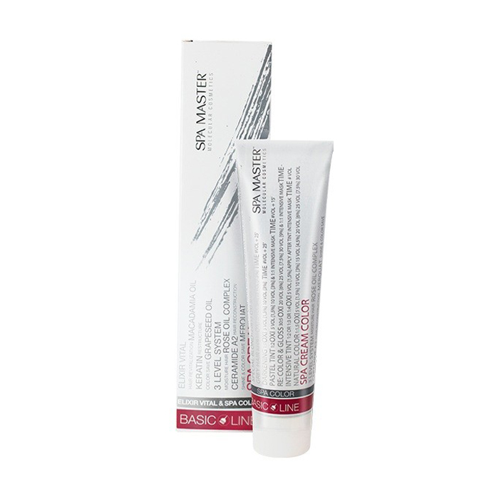 Перманентна крем-фарба для волосся Spa Master Basic Line Spa Cream Color 7/11АА Дуже попелястий блонд, 100 мл
